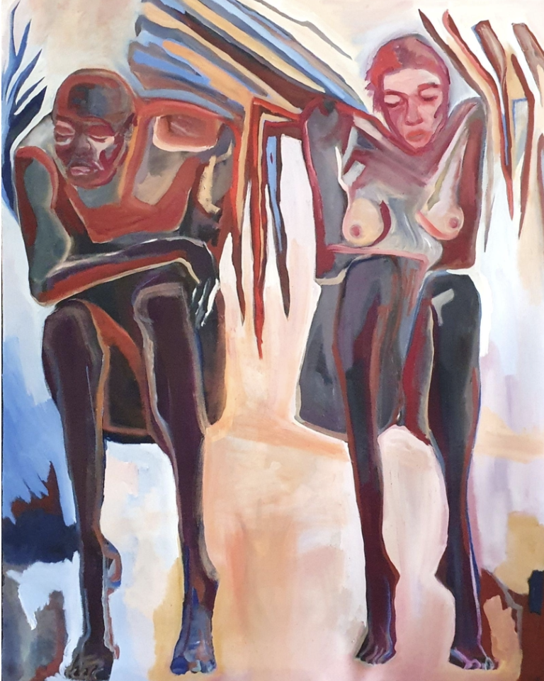 Seated Angels 152 x 122 cm Oil on canvas, 2025