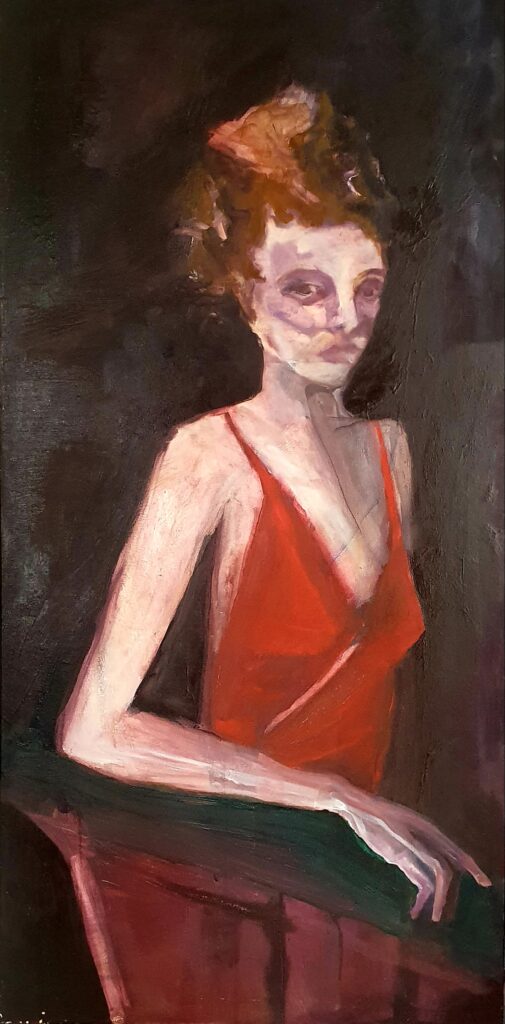 Marigold 120 x 60cm 2019 A portrait of a young woman, an actor, artist, and producer.